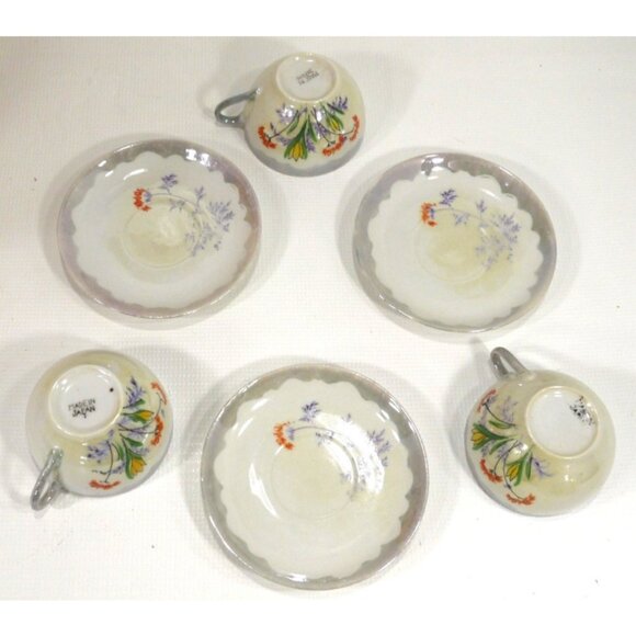 Vintage 8oz delicate porcelain tea, coffee cups & saucers with flowers, Japan - Picture 4 of 4